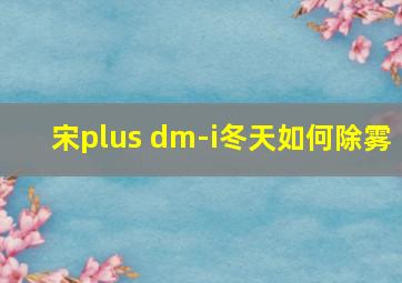 宋plus dm-i冬天如何除雾